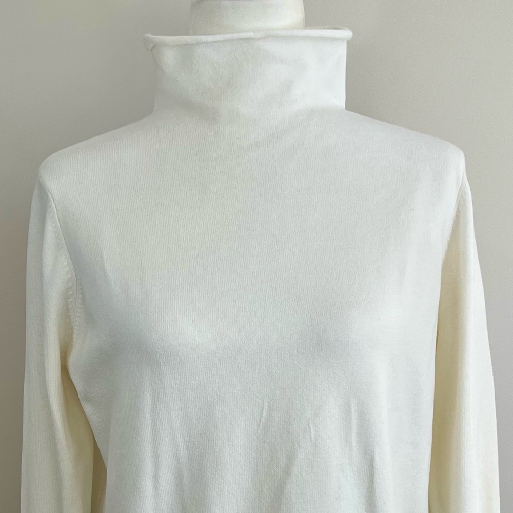 French Connection Sweater Babysoft Roll Neck Jumper Winter White Ivory XL - Picture 9 of 15